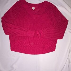 Women's Pink V-Neck Sweater